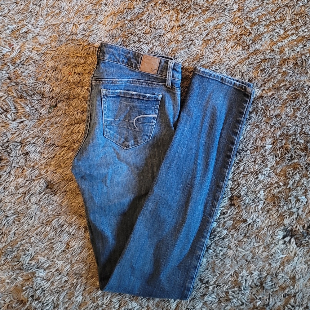 American Eagle AEO Stretch Medium Wash Skinny Jeans 2 - Picture 7 of 10
